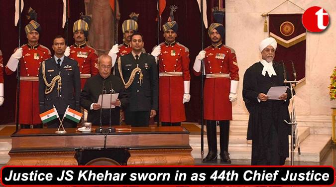 Justice JS Khehar sworn in as 44th Chief Justice