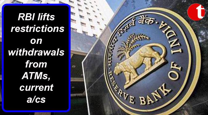 RBI lifts restrictions on withdrawals from ATMs' current a/cs