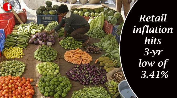 Retail inflation hits 3-yr low of 3.41%