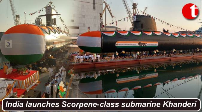 India launches second Scorpene-class submarine ‘Khanderi’