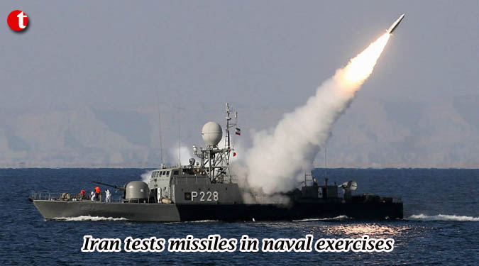 Iran tests missiles in naval exercises