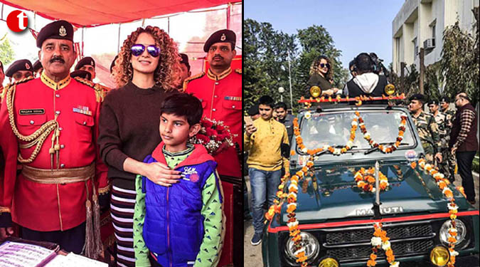 Actress Kangana Ranaut meets BSF jawans