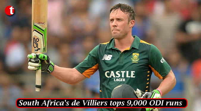 South Africa’s de Villiers tops 9,000 ODI runs