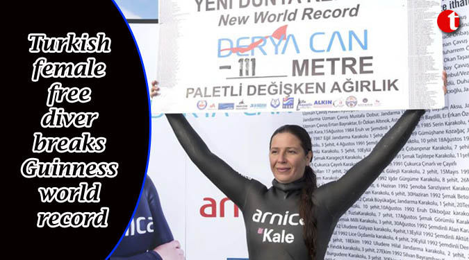 Turkish female free diver breaks Guinness world record