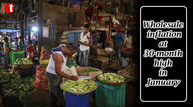 Wholesale inflation at 30-month high in January
