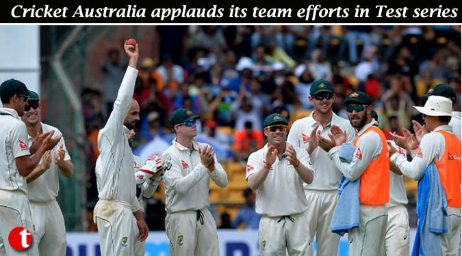 Cricket Australia applauds its team efforts in Test series