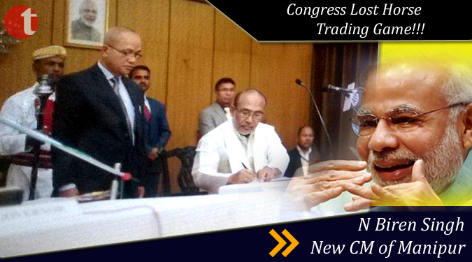 N Biren Singh takes oath as chief minister of Manipur