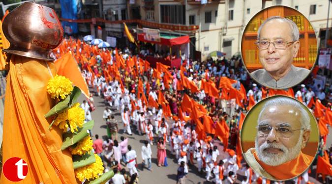 Prez, PM greet people on Gudi Padava, Navreh