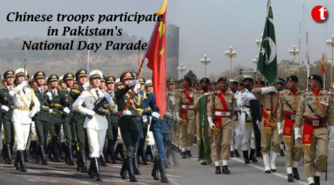 Chinese troops participate in Pakistan's National Day Parade