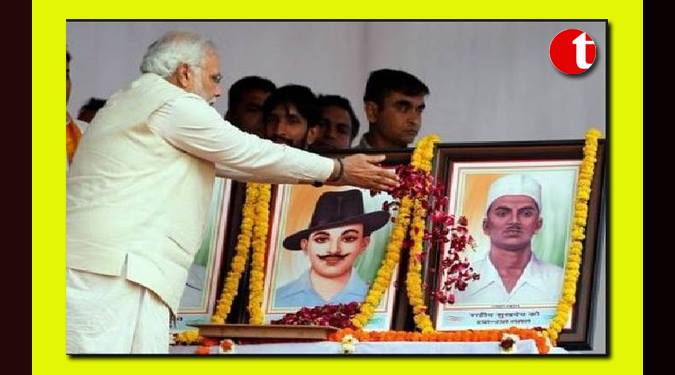 PM Modi pays tribute to Bhagat Singh, Rajguru and Sukhdev