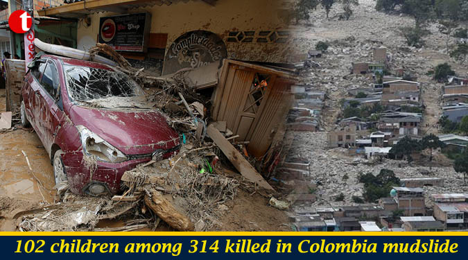 102 children among 314 killed in Colombia mudslide