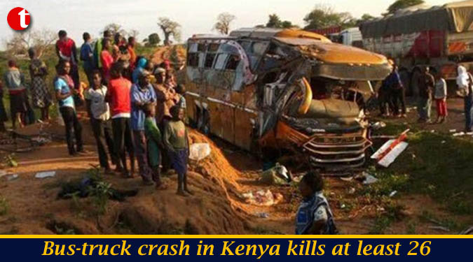 Bus-truck crash in Kenya kills at least 26