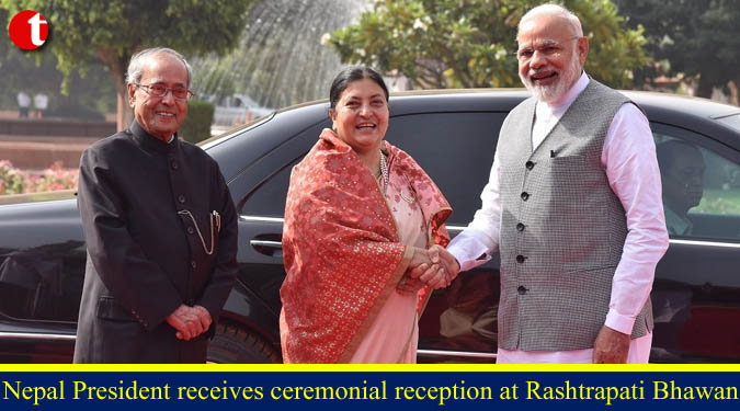 Nepal President receives ceremonial reception at Rashtrapati Bhawan