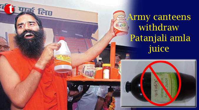 Army canteens withdraw Patanjali amla juice