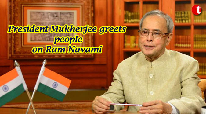 President Mukherjee greets people on Ram Navami
