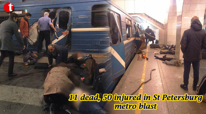 11 dead, 50 injured in St Petersburg metro blast