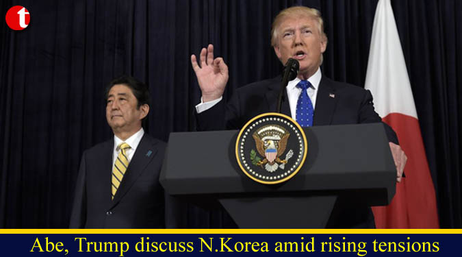 Abe, Trump discuss N.Korea amid rising tensions