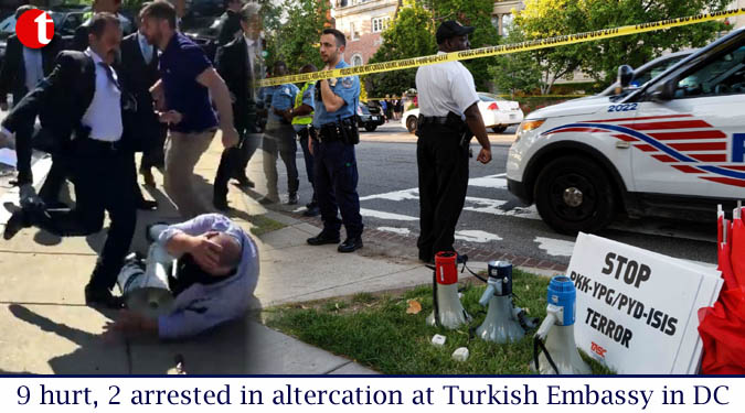 9 hurt, 2 arrested in altercation at Turkish Embassy in DC