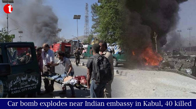 Car bomb explodes near Indian embassy in Kabul, 40 killed