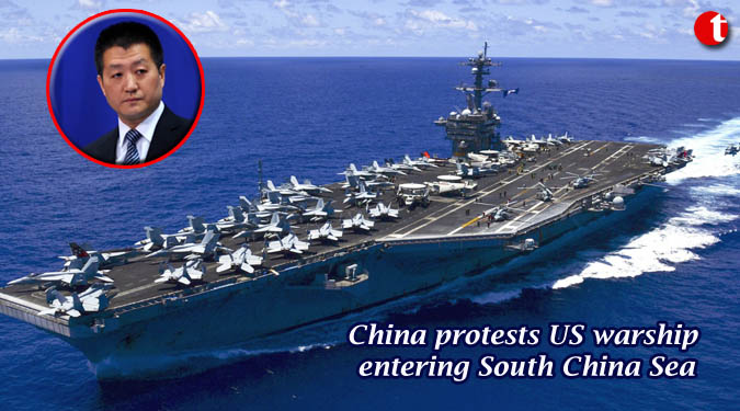 China protests US warship entering South China Sea