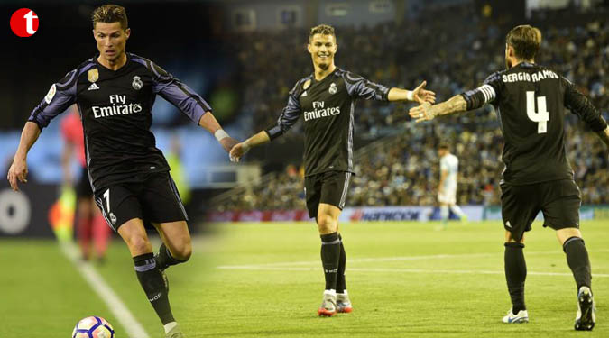 Ronaldo's double puts Real on verge of La Liga title