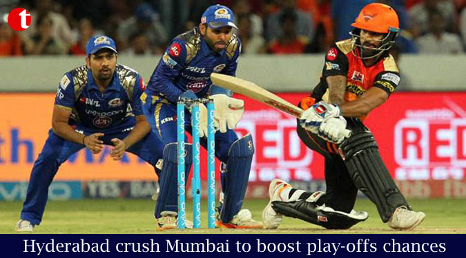 Hyderabad crush Mumbai to boost play-offs chances