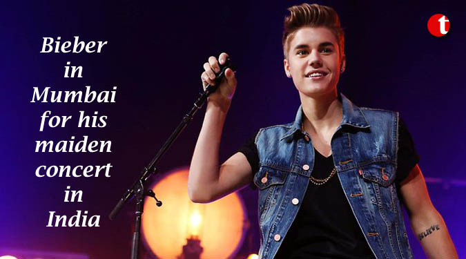 Bieber in Mumbai for his maiden concert in India