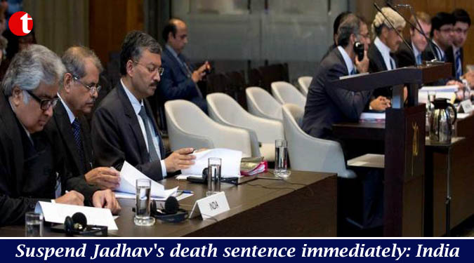 Suspend Jadhav’s death sentence immediately: India