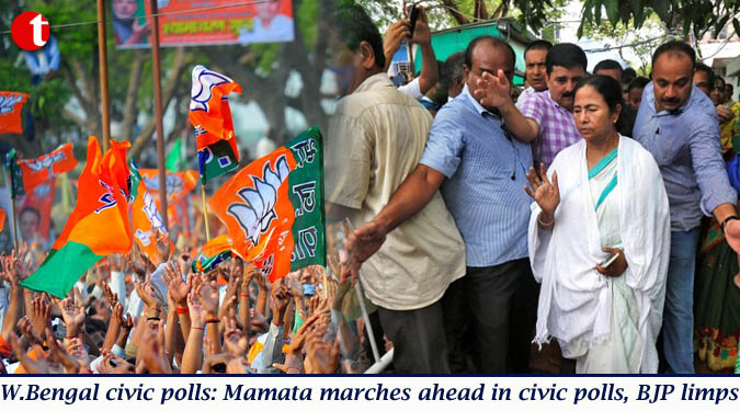 West Bengal civic polls: Mamata marches ahead in civic polls, BJP limps