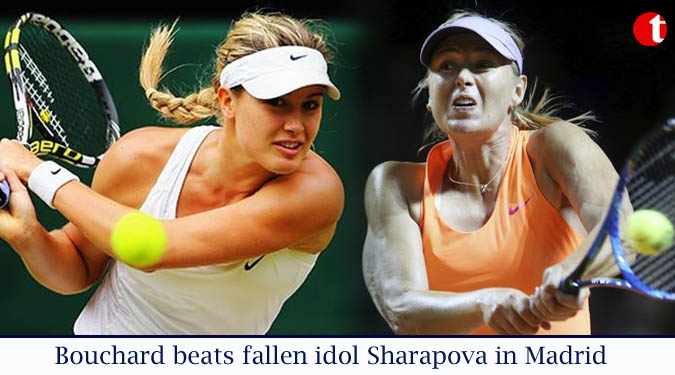 Bouchard beats fallen idol Sharapova in Madrid