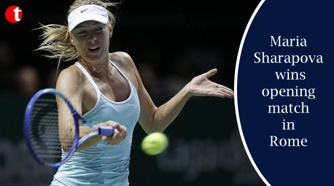 Maria Sharapova wins opening match in Rome