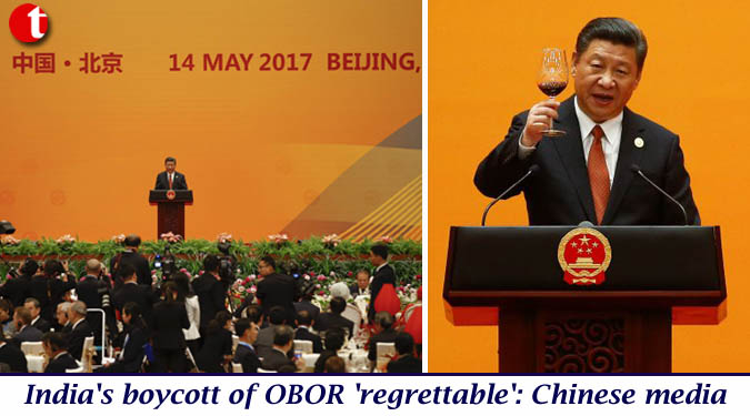 India's boycott of OBOR 'regrettable': Chinese media