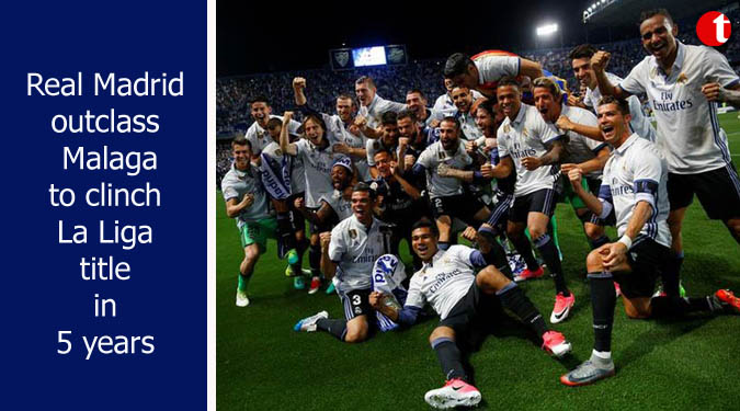 Real Madrid outclass Malaga to clinch La Liga title in 5 years