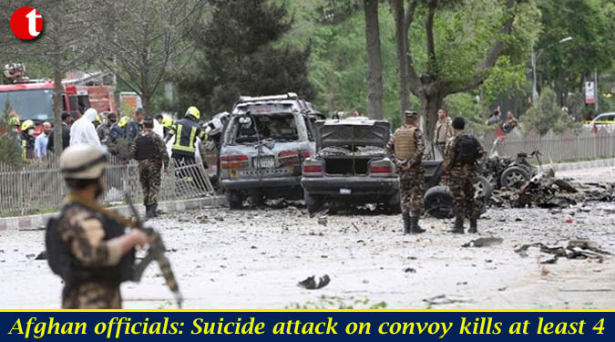 Afghan officials: Suicide attack on convoy kills at least 4