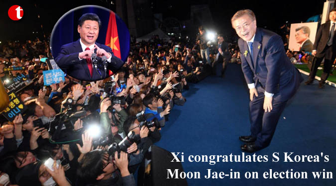 Xi congratulates S Korea's Moon Jae-in on election win