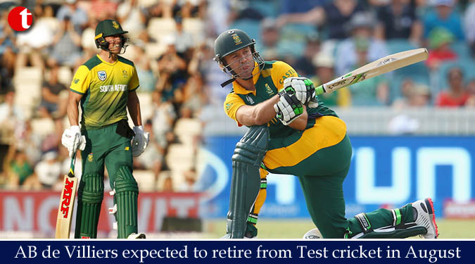 AB de Villiers expected to retire from Test cricket in August
