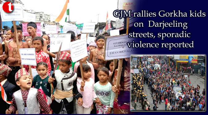 GJM rallies Gorkha kids on Darjeeling streets, sporadic violence reported