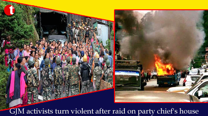 GJM activists turn violent after police raid on party chief’s house