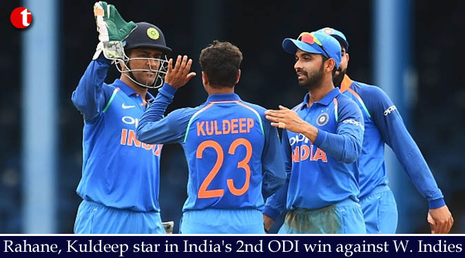 Rahane, Kuldeep star in India's 2nd ODI win against W. Indies