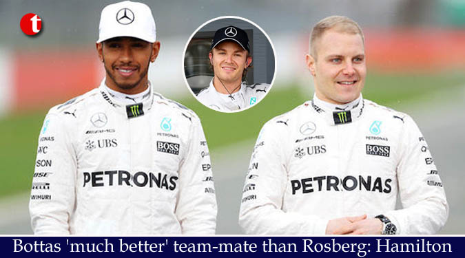 Bottas 'much better' team-mate than Rosberg: Hamilton
