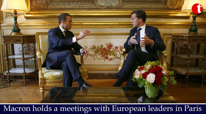 Macron holds a meetings with European leaders in Paris