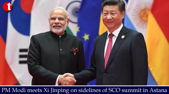 PM Modi meets Xi Jinping on sidelines of SCO summit in Astana