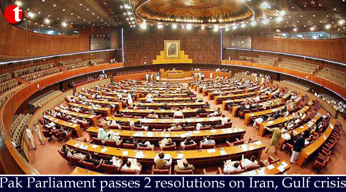 Pak Parliament passes 2 resolutions on Iran, Gulf crisis