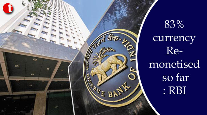 83% currency remonetised so far: RBI