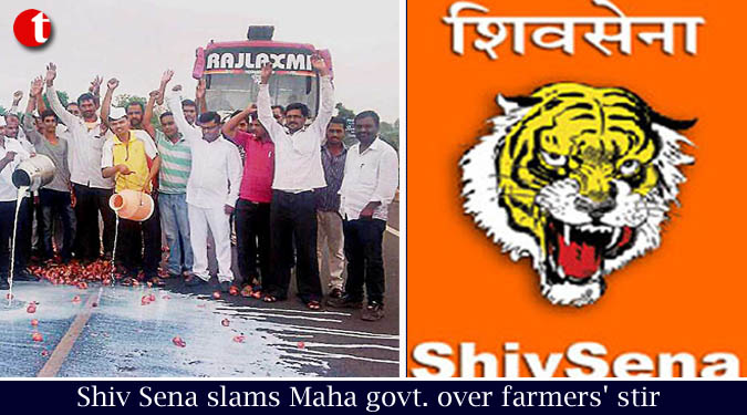 Sena slams Maharashtra govt. over farmers' stir