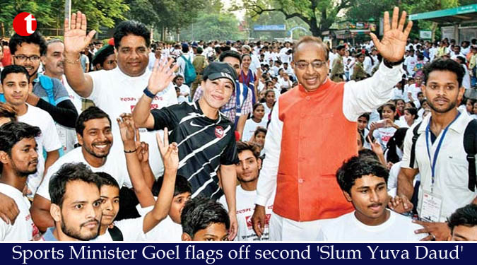 Sports Minister Goel flags off second ‘Slum Yuva Daud’