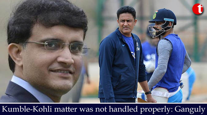 Kumble-Kohli matter was not handled properly: Ganguly