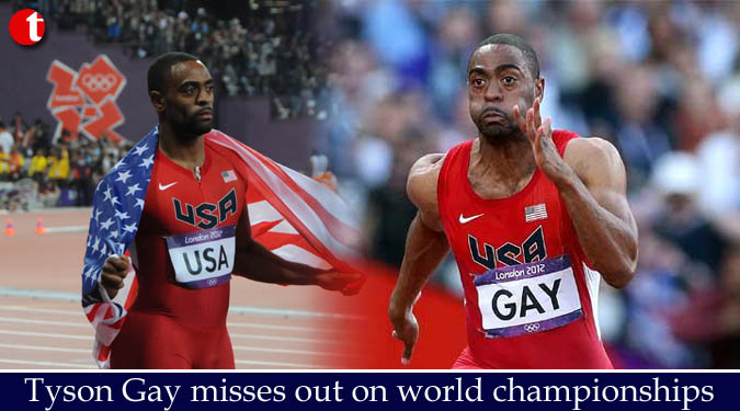 Tyson Gay misses out on world championships