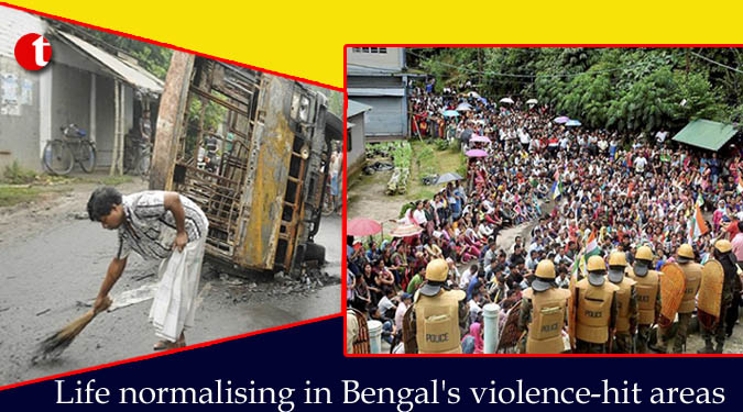 Life normalising in Bengal's violence-hit areas