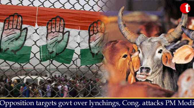 Opposition targets govt over lynchings, Cong. attacks PM Modi